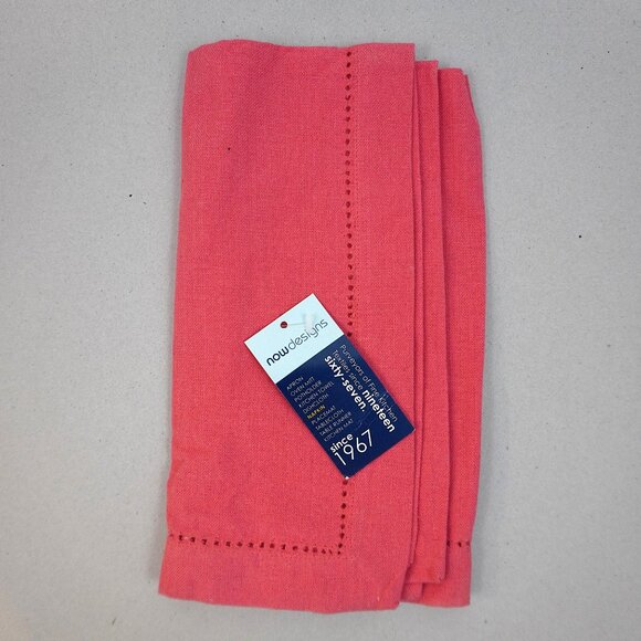 Set of 6 Now Designs Hemstitched Cloth Napkins in "Coral" - Picture 3 of 4